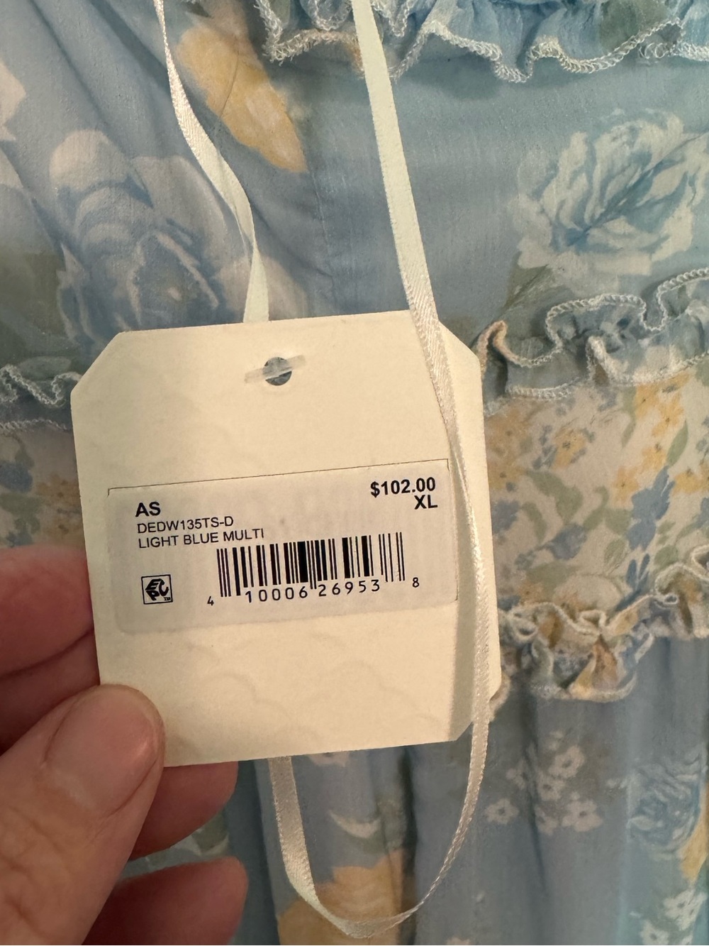 Altar'd State - Light Blue Floral Spaghetti-Strap Maxi Dress, size xl - Picture 10 of 11